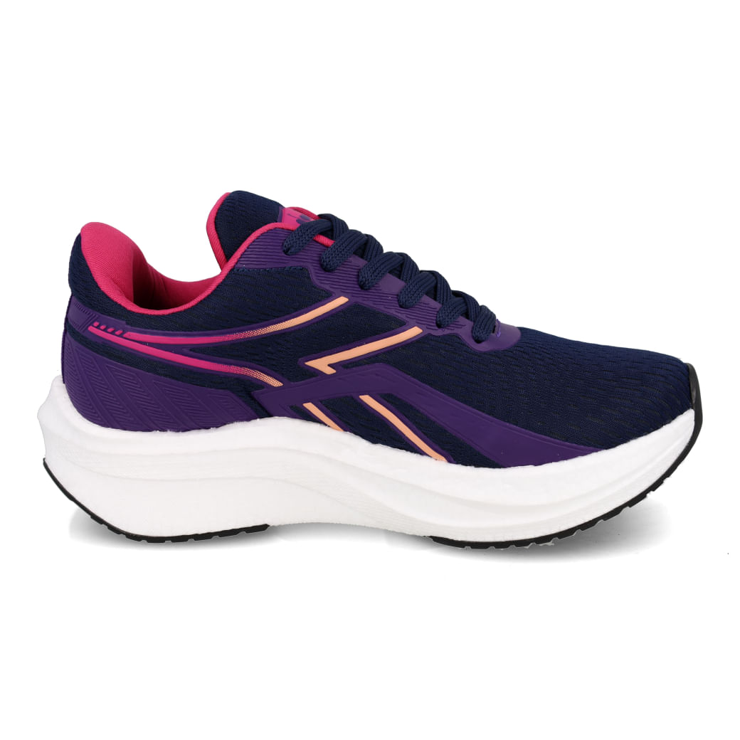 Tênis feminino Diadora Flex na cor marinho, vista lateral esquerda mostrando design e cadarço